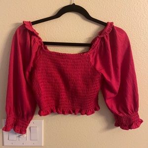 Free People puff sleeve crop top